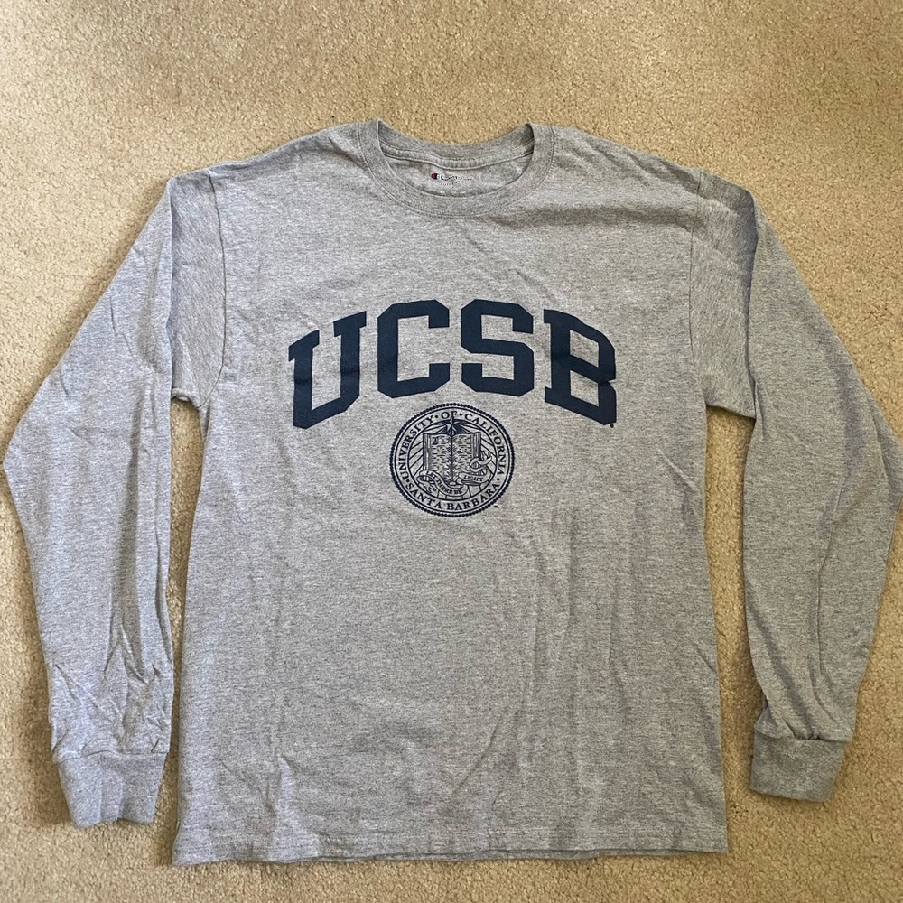 UNIVERSITY OF CALIFORNIA SANTA BARBARA (UCSB) CHAMPION LONG SLEEVE GREY VINTAGE